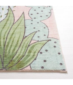 Safavieh Door And Kitchen Mat Pink / Green DKM373 2 ft. 3 in. X 3 ft. 9 in. Accent Rug