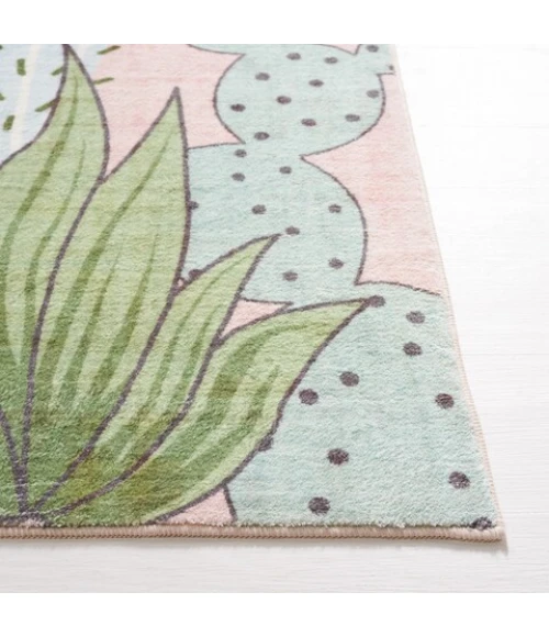 Safavieh Door And Kitchen Mat Pink / Green DKM373 2 ft. X 3 ft. Accent Rug