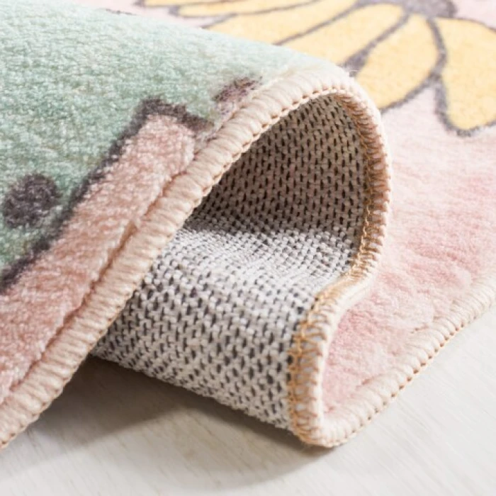 Safavieh Door And Kitchen Mat Pink / Green DKM373 2 ft. 3 in. X 3 ft. 9 in. Accent Rug