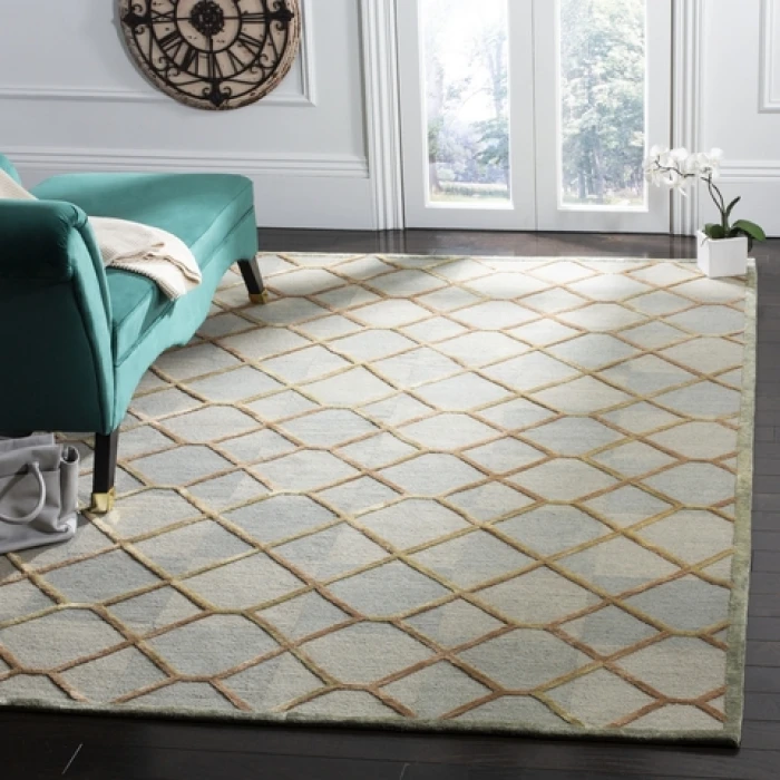 Safavieh Nepalese Aqua / Gold DVE473 6 ft. X 9 ft. Rectangle Rug