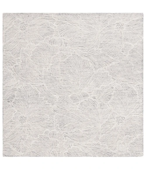 Safavieh Ebony Grey / Ivory EBN101 6 ft. X 6 ft. Square Rug