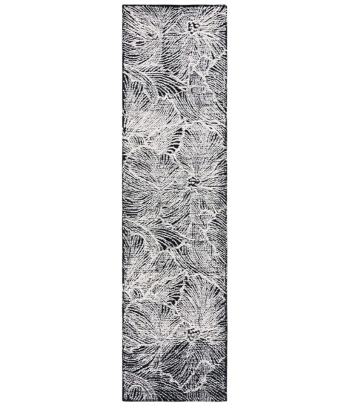 Safavieh Ebony Black / Ivory EBN101 2 ft. 3 in. X 9 ft. Runner Rug