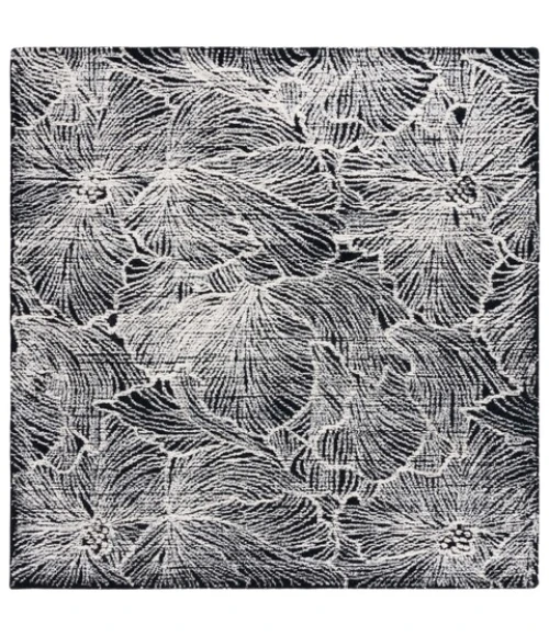 Safavieh Ebony Black / Ivory EBN101 6 ft. X 6 ft. Square Rug