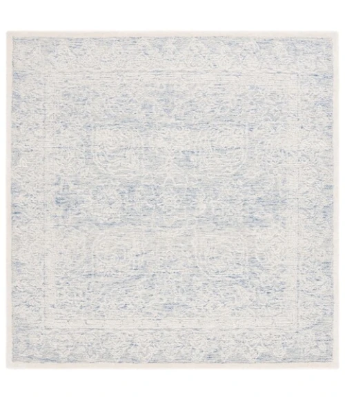 Safavieh Ebony Blue / Ivory EBN102 6 ft. X 6 ft. Square Rug