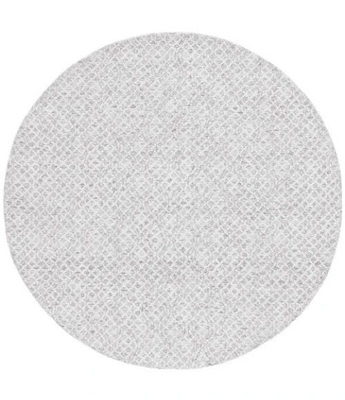 Safavieh Ebony Grey / Ivory EBN103 6 ft. X 6 ft. Round Rug