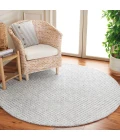 Safavieh Ebony Grey / Ivory EBN103 6 ft. X 6 ft. Round Rug