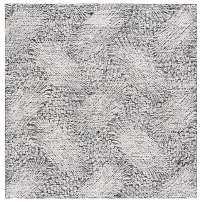 Safavieh Ebony Black / Ivory EBN105 6 ft. X 6 ft. Square Rug
