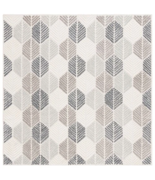 Safavieh Ebony Grey / Ivory EBN108 6 ft. X 6 ft. Square Rug