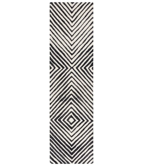 Safavieh Ebony Black / Ivory EBN150 2 ft. 3 in. X 9 ft. Runner Rug