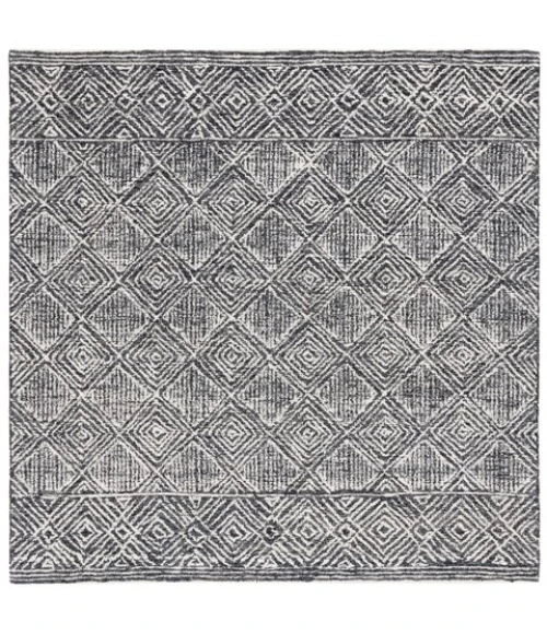 Safavieh Ebony Charcoal / Ivory EBN204 6 ft. X 6 ft. Square Rug