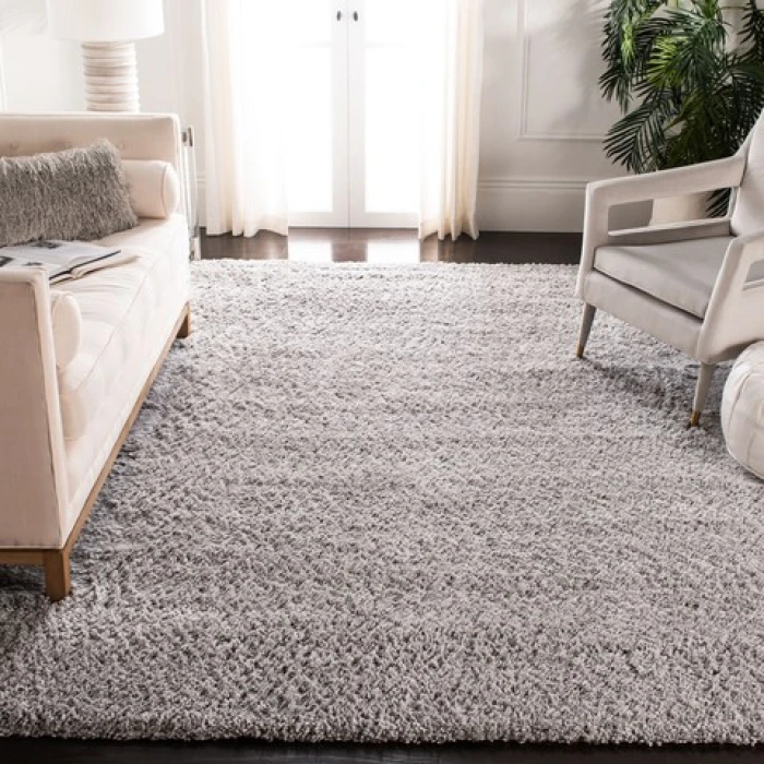 Safavieh Fontana Shag  Grey FNT800 5 ft. 3 in. X 5 ft. 3 in. Square Rug