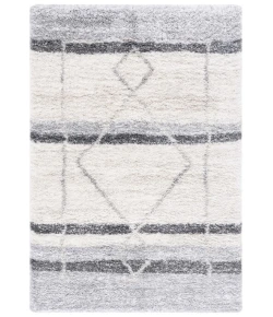Safavieh Fontana Shag  Ivory / Grey FNT825 5 ft. 3 in. X 7 ft. 6 in. Rectangle Rug