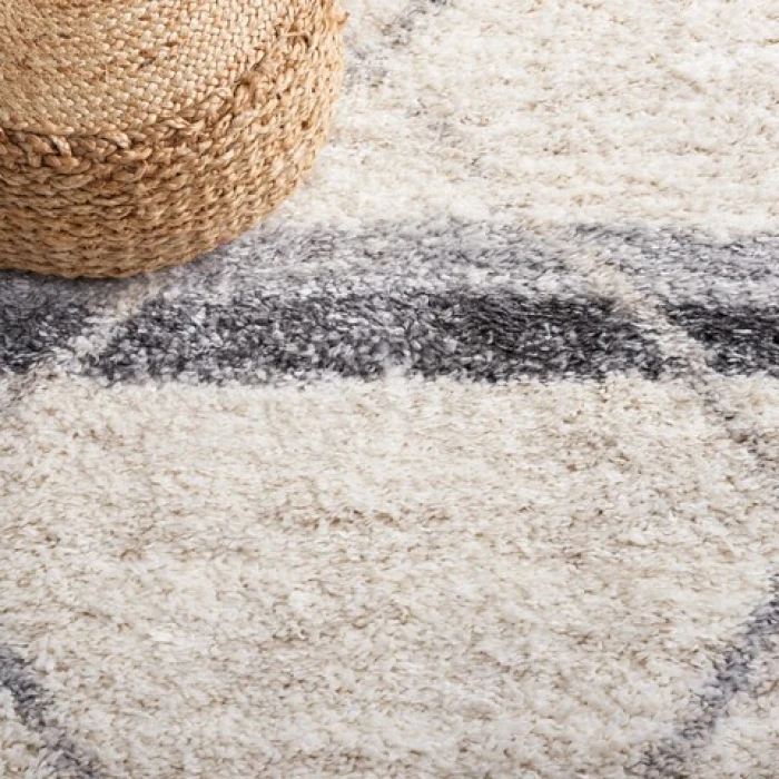 Safavieh Fontana Shag  Ivory / Grey FNT825 4 ft. X 6 ft. Rectangle Rug