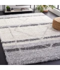 Safavieh Fontana Shag  Ivory / Grey FNT825 4 ft. X 6 ft. Rectangle Rug