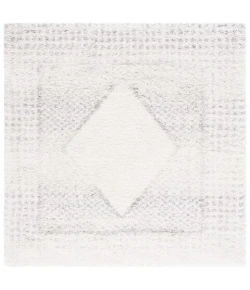 Safavieh Fontana Shag  Ivory / Grey FNT827 6 ft. 7 in. X 6 ft. 7 in. Square Rug