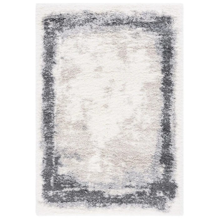 Safavieh Fontana Shag  Ivory / Grey FNT829 5 ft. 3 in. X 7 ft. 6 in. Rectangle Rug