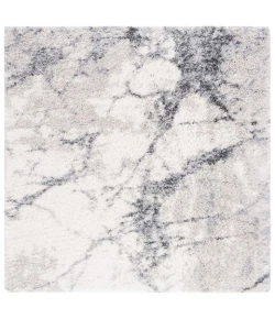 Safavieh Fontana Shag  Ivory / Grey FNT834 6 ft. 7 in. X 6 ft. 7 in. Square Rug