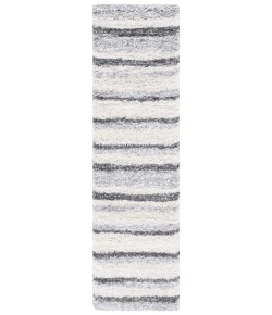 Safavieh Fontana Shag  Ivory / Grey FNT835 2 ft. 3 in. X 8 ft. Runner Rug