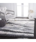 Safavieh Fontana Shag  Grey / Charcoal FNT840 5 ft. 3 in. X 7 ft. 6 in. Rectangle Rug