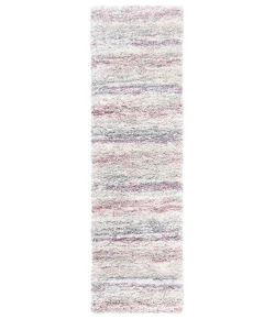 Safavieh Fontana Shag  Ivory / Pink FNT842 2 ft. 3 in. X 12 ft. Runner Rug