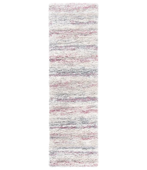 Safavieh Fontana Shag  Ivory / Pink FNT842 2 ft. 3 in. X 12 ft. Runner Rug