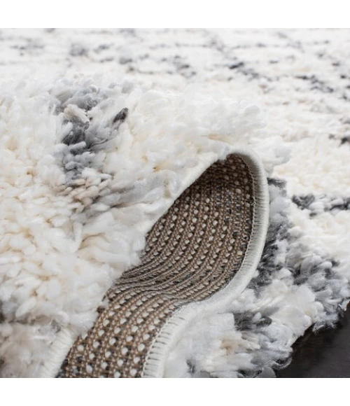 Safavieh Fontana Shag  Ivory / Grey FNT845 10 ft. X 14 ft. Rectangle Rug