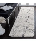 Safavieh Fontana Shag  Ivory / Grey FNT848 2 ft. 3 in. X 16 ft. Runner Rug