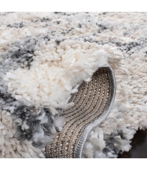 Safavieh Fontana Shag  Ivory / Grey FNT851 3 ft. X 3 ft. Square Rug