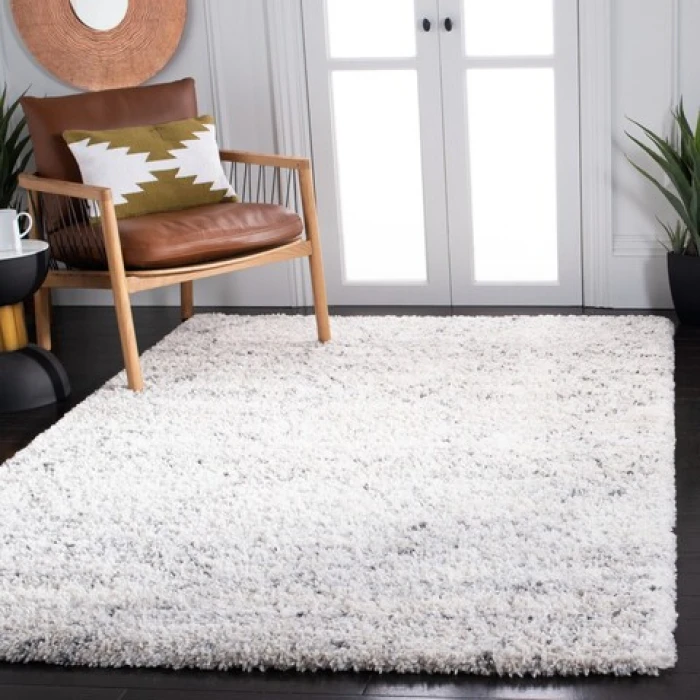 Safavieh Fontana Shag  Ivory / Grey FNT881 8 ft. X 10 ft. Rectangle Rug