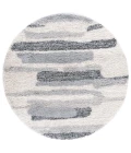 Safavieh Fontana Shag  Grey / Ivory FNT890 4 ft. X 4 ft. Round Rug