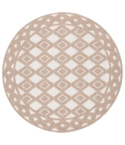 Safavieh Global Beige / Brown GLB208 6 ft. 7 in. X 6 ft. 7 in. Round Rug