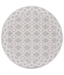 Safavieh Global Grey / Ivory GLB208 6 ft. 7 in. X 6 ft. 7 in. Round Rug