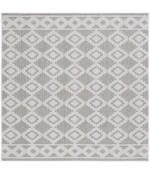 Safavieh Global Grey / Ivory GLB208 6 ft. 7 in. X 6 ft. 7 in. Square Rug