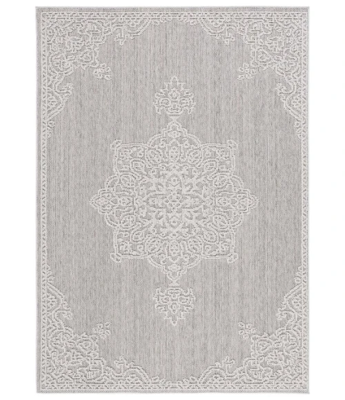 Safavieh Global Grey / Ivory GLB228 5 ft. 3 in. X 7 ft. 6 in. Rectangle Rug