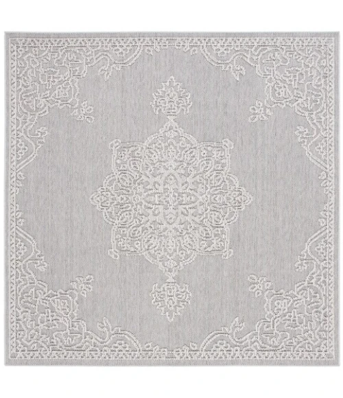 Safavieh Global Grey / Ivory GLB228 6 ft. 7 in. X 6 ft. 7 in. Square Rug