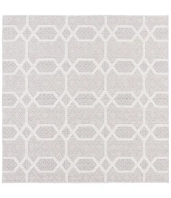 Safavieh Global Grey / Ivory GLB416 6 ft. 7 in. X 6 ft. 7 in. Square Rug