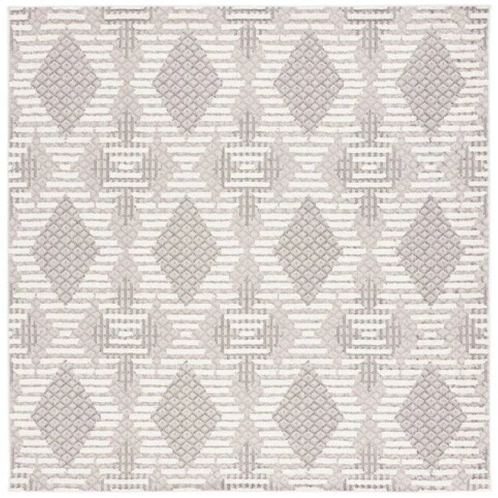 Safavieh Global Grey / Ivory GLB420 6 ft. 7 in. X 6 ft. 7 in. Square Rug