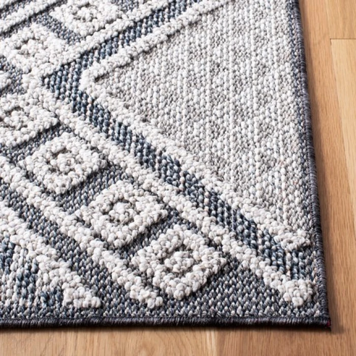 Safavieh Global Grey / Ivory GLB813 6 ft. 7 in. X 6 ft. 7 in. Round Rug