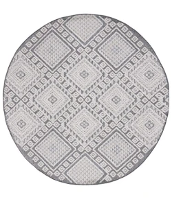 Safavieh Global Grey / Ivory GLB813 6 ft. 7 in. X 6 ft. 7 in. Round Rug