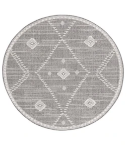 Safavieh Global Dark Grey / Ivory GLB868 6 ft. 7 in. X 6 ft. 7 in. Round Rug