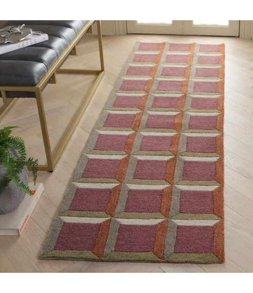 Safavieh Genre Pink / Beige GRE101 2 ft. 3 in. X 8 ft. Runner Rug