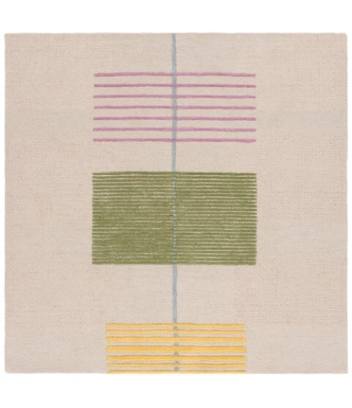 Safavieh Genre Beige / Green GRE204 6 ft. X 6 ft. Square Rug