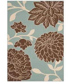 Safavieh Hampton Light Blue / Brown HAM552 4 ft. X 6 ft. Rectangle Rug