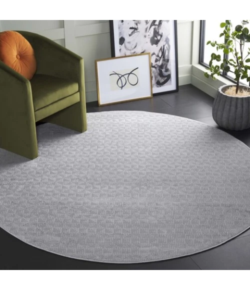 Safavieh Hanna Grey / Ivory HAN110 6 ft. 7 in. X 6 ft. 7 in. Round Rug
