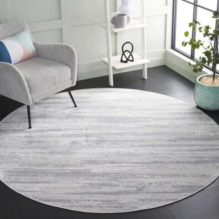 Safavieh Hanna Grey / Ivory HAN114 6 ft. 7 in. X 6 ft. 7 in. Round Rug