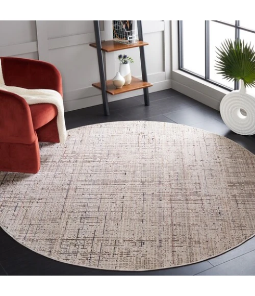 Safavieh Harlow Ivory Grey / Rust HAR101 6 ft. 3 in. X 6 ft. 3 in. Round Rug