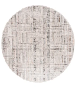 Safavieh Harlow Ivory Grey / Rust HAR105 6 ft. 3 in. X 6 ft. 3 in. Round Rug