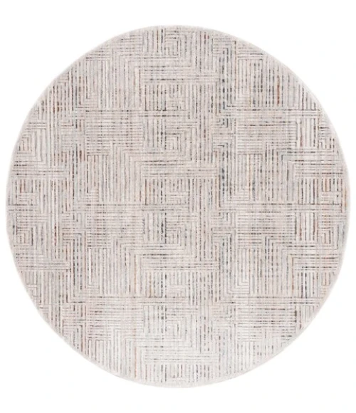 Safavieh Harlow Ivory Grey / Rust HAR105 6 ft. 3 in. X 6 ft. 3 in. Round Rug
