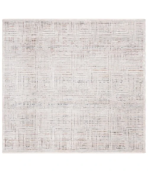 Safavieh Harlow Ivory Grey / Rust HAR105 6 ft. 3 in. X 6 ft. 3 in. Square Rug