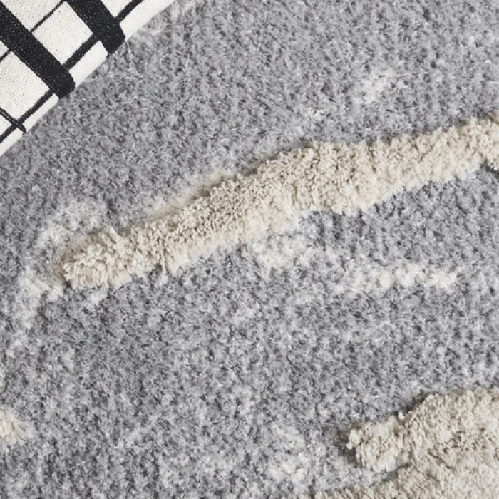 Safavieh Hi-Lo Shag Grey / Light Beige HLS204 6 ft. 7 in. X 6 ft. 7 in. Square Rug